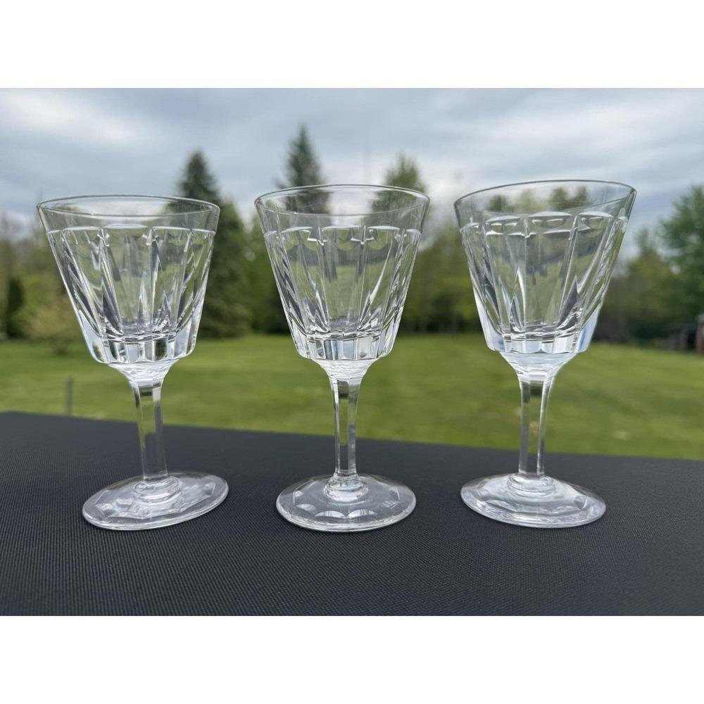 Stuart England Dartmouth Claret Wine Glass VTG Retired Set Of 3 Crystal